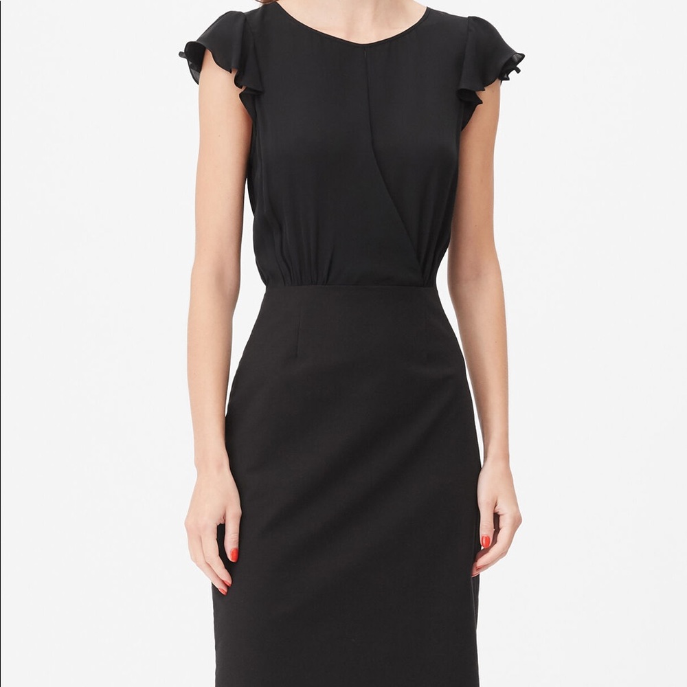 TAILORED SILK & STRETCH MODERN SUITING DRESS